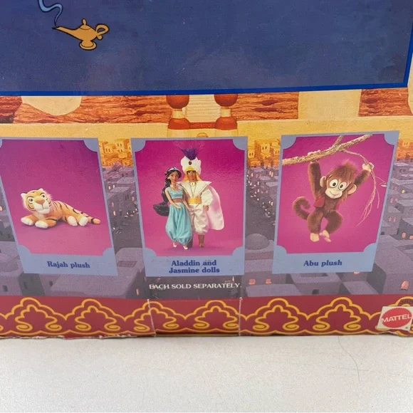 NIB VTG 1992 Disney Aladdin Genie Stuffed Plush Toy, Lamp Mattel